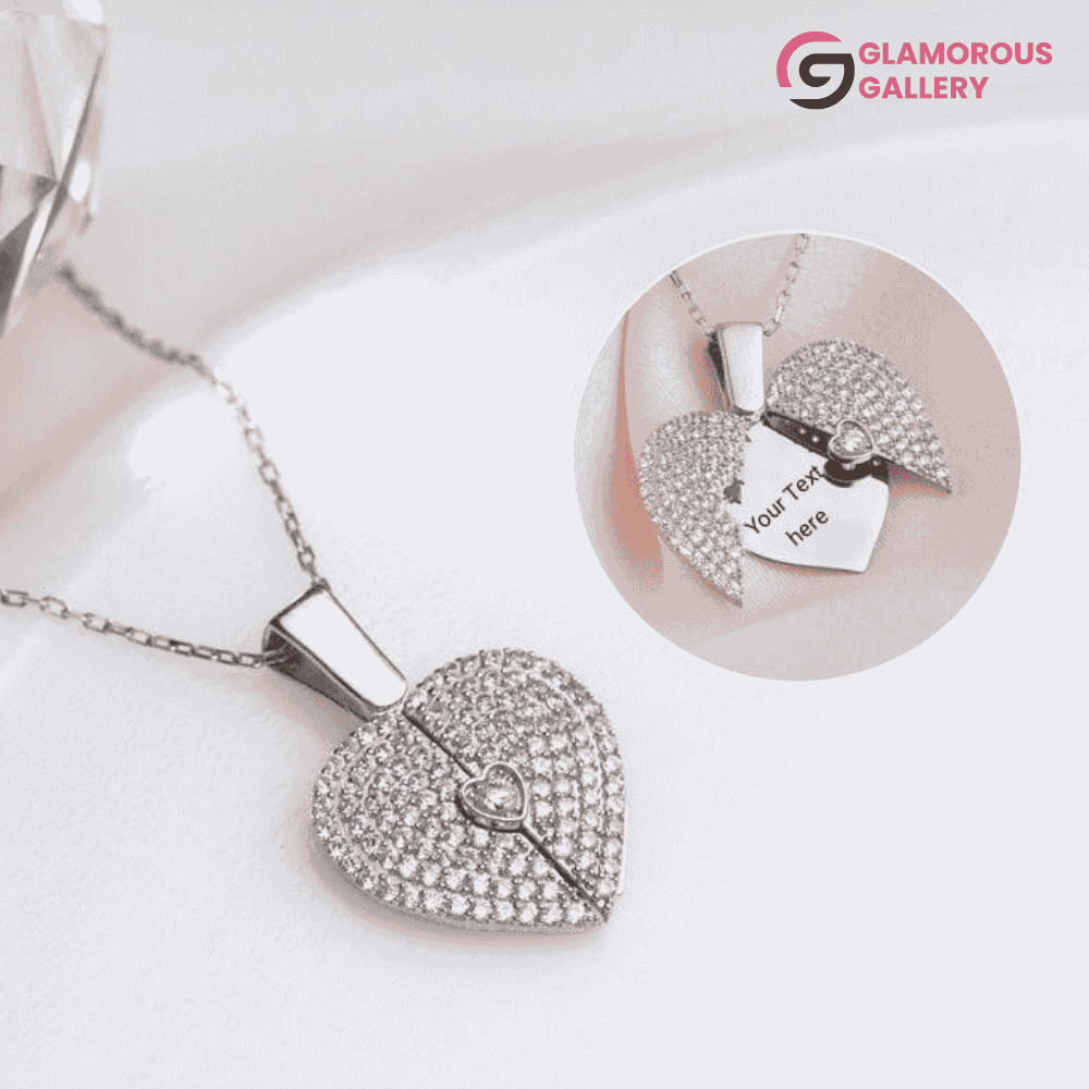 Personalized Heart-Shaped Locket Custom Name Pendant Necklace